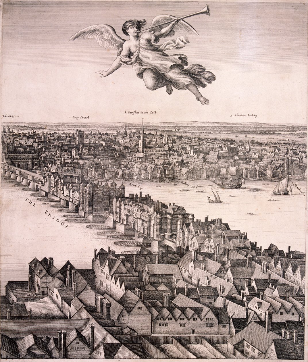Panoramautsikt över London, c1670 av Wenceslaus Hollar