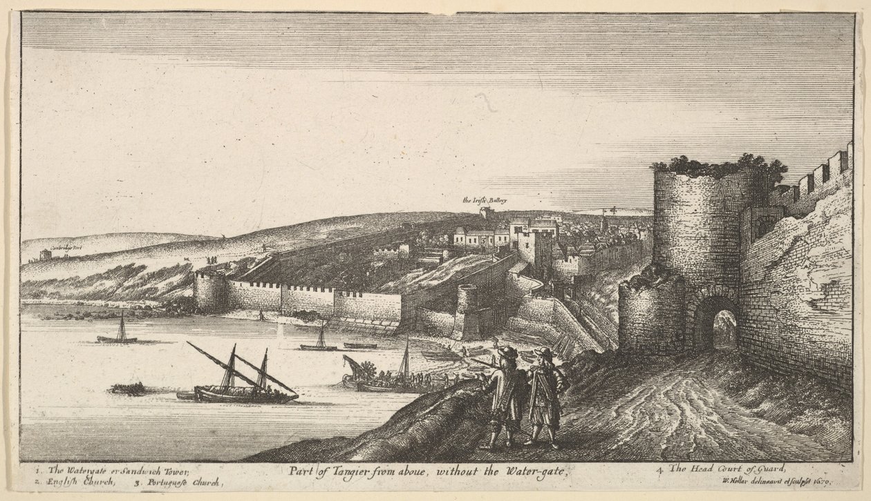 En del av Tanger från aboue, utan vattenporten, 1670. av Wenceslaus Hollar