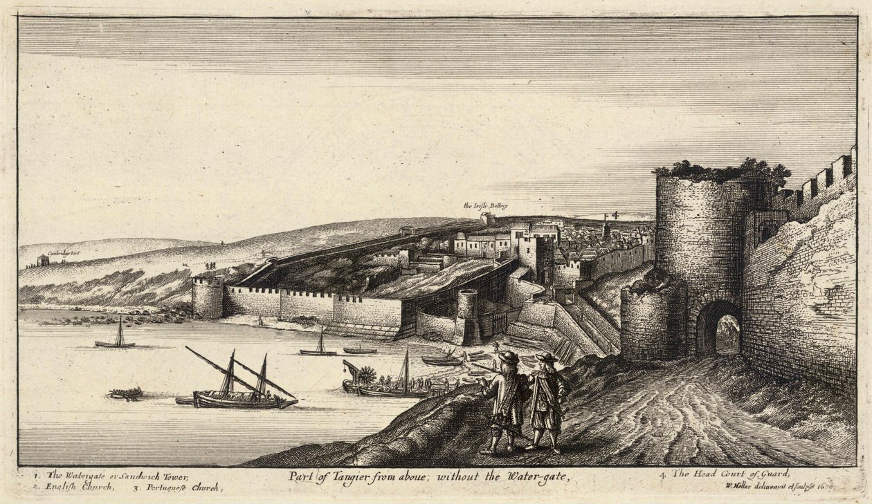 En del av Tanger från ovan. Tillstånd 3 av Wenceslaus Hollar