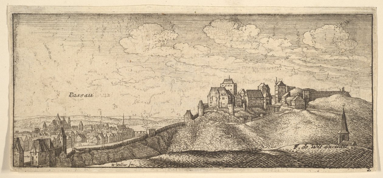 Passau, ur "Tyska vyer" av Wenceslaus Hollar