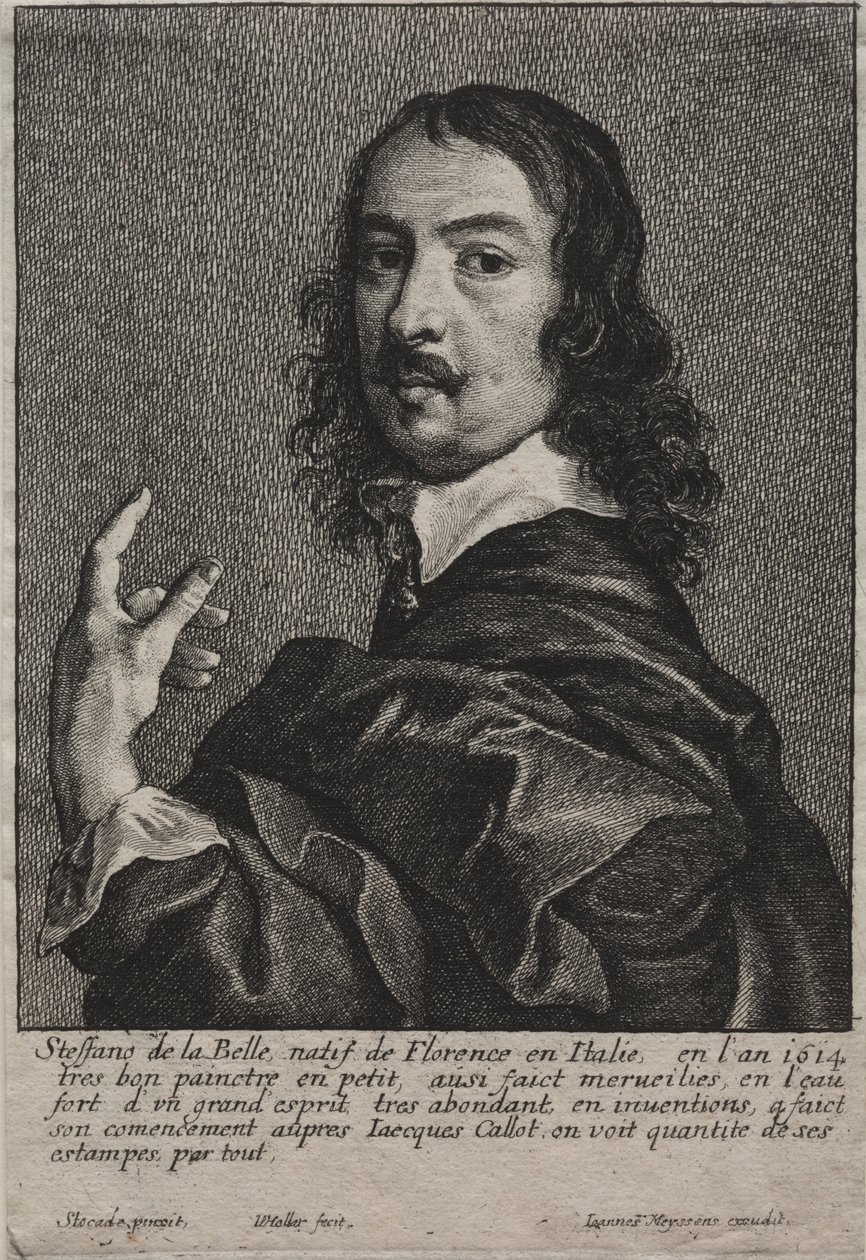 Porträtt av Stefano della Bella. av Wenceslaus Hollar