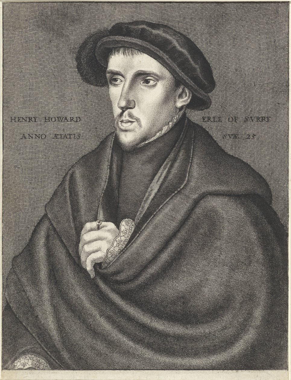 Porträtt av Henry Howard, earl av Surrey av Wenceslaus Hollar