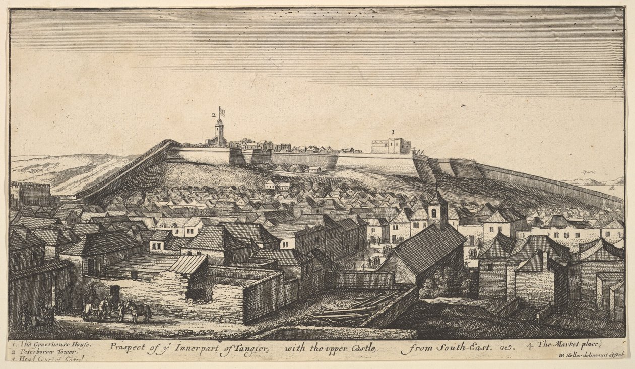Prospekt av den inre delen av Tanger, ca. 1670. av Wenceslaus Hollar