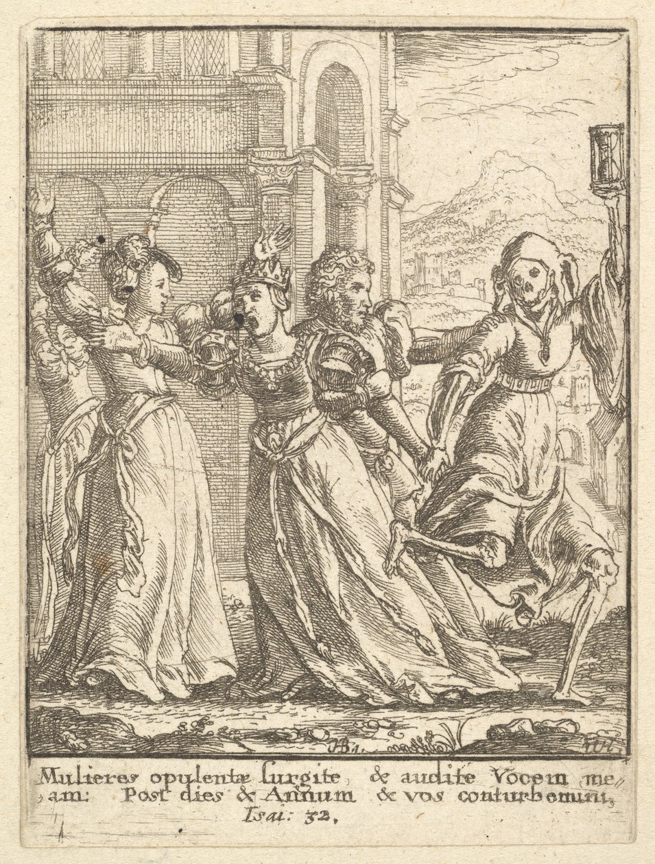 Drottning, från Dödsdansen, 1651. av Wenceslaus Hollar