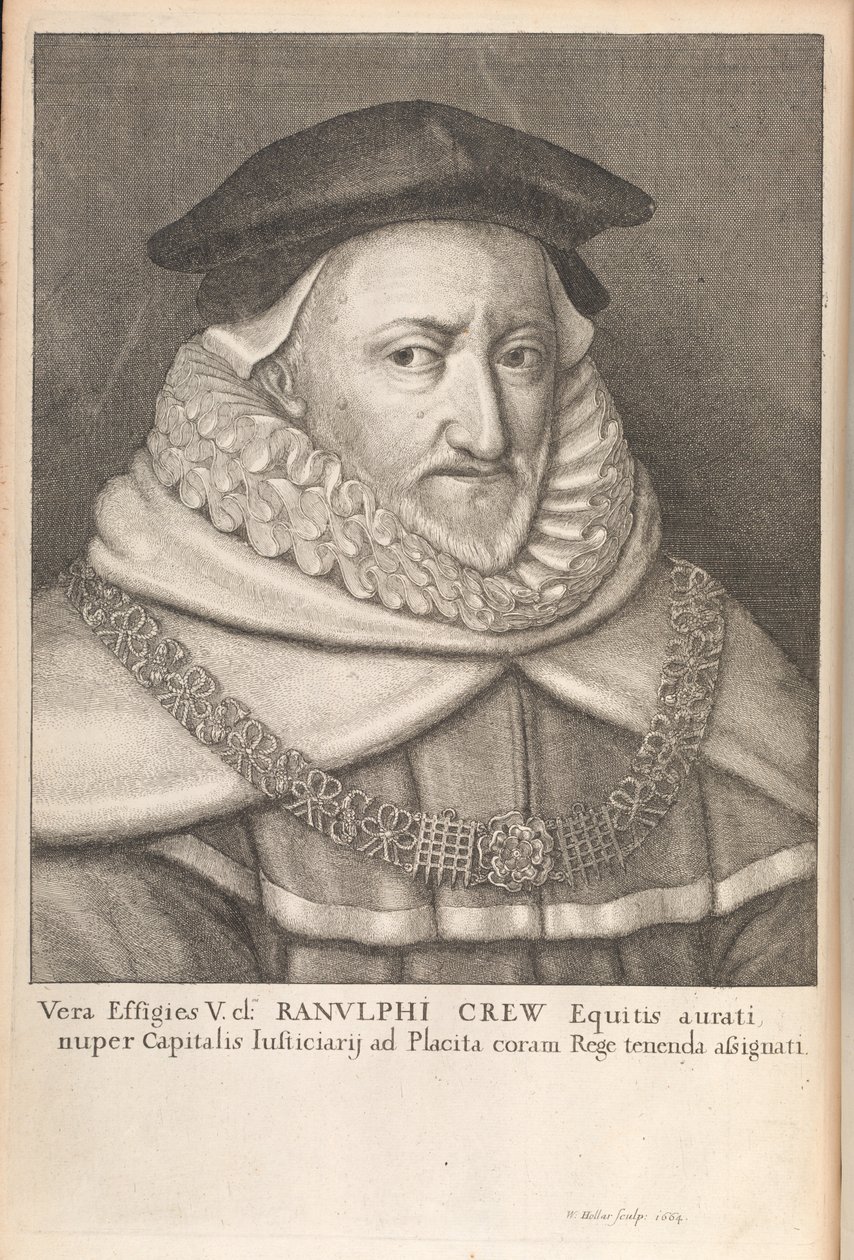 Ranulph Crew, från "Historical Memorials of the English Laws" av William Dugdale, London 1666 av Wenceslaus Hollar
