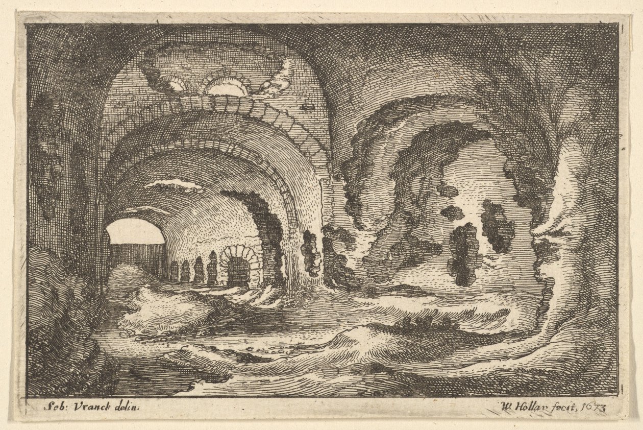Romerska lämningar i Tivoli, 1673. av Wenceslaus Hollar