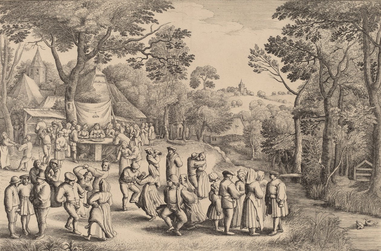 Rustik bröllopsdans, 1650. av Wenceslaus Hollar
