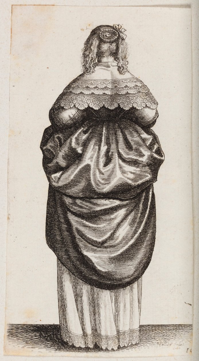 Kvinna sedd bakifrån av Wenceslaus Hollar
