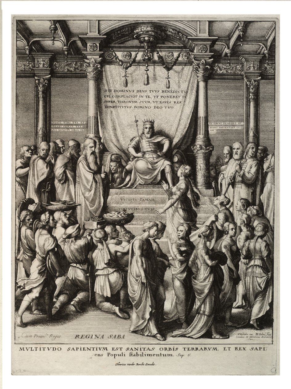 Salomo och drottningen av Saba. Tillstånd 3 av Wenceslaus Hollar