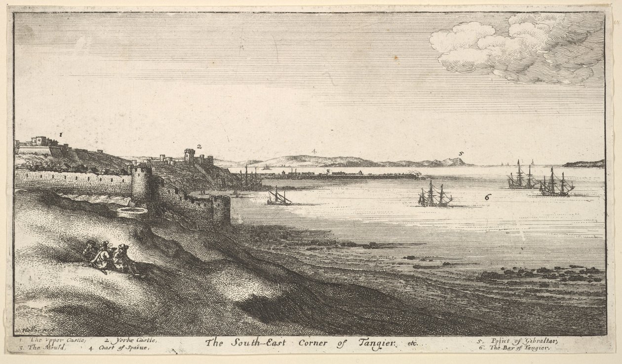 Sydöstra hörnet av Tanger, 1669-73. av Wenceslaus Hollar