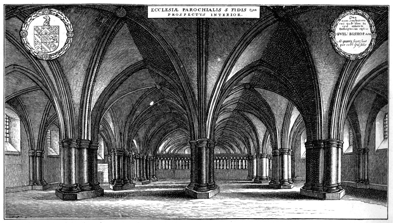 St Faiths Church i kryptan i gamla St Pauls Cathedral, London, 1657 1892. av Wenceslaus Hollar
