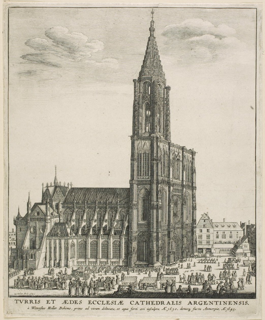 Strasbourg katedral av Wenceslaus Hollar