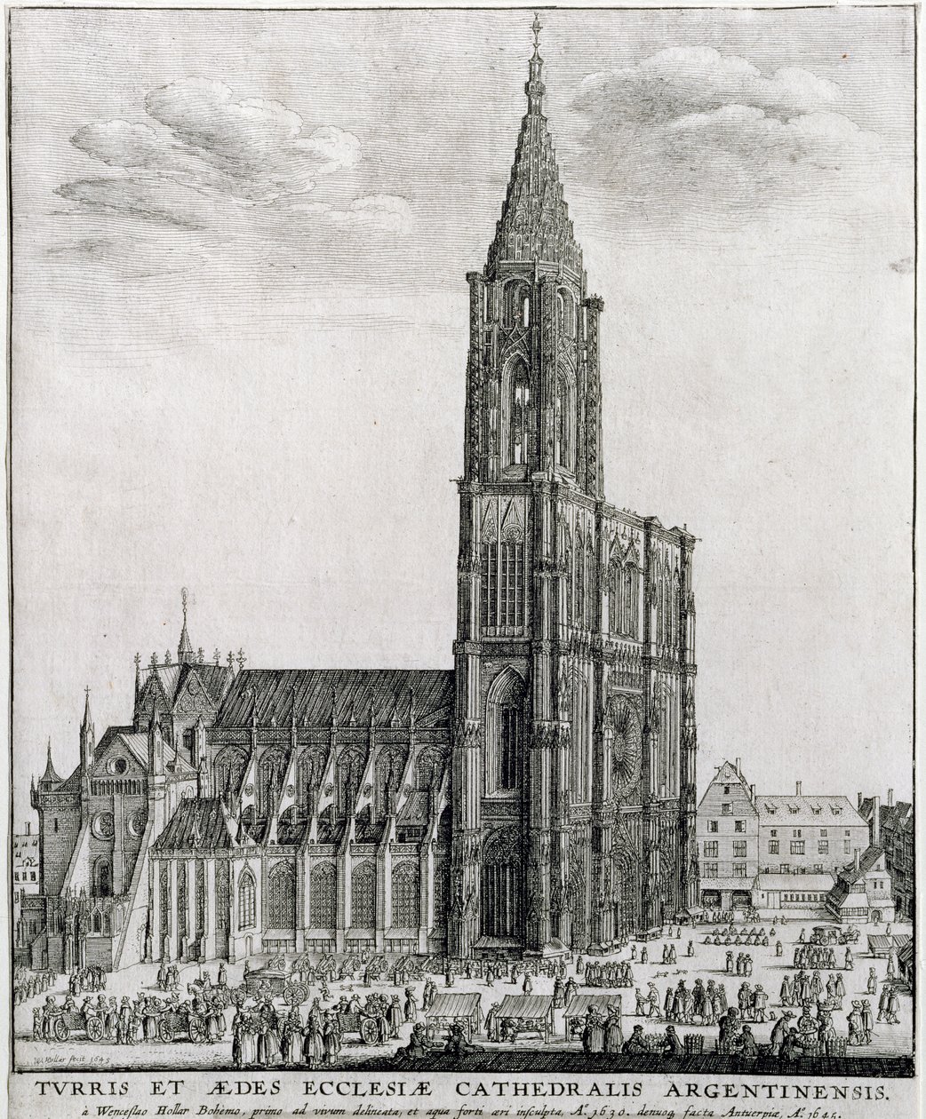 Katedralen i Strasbourg, 1645 av Wenceslaus Hollar