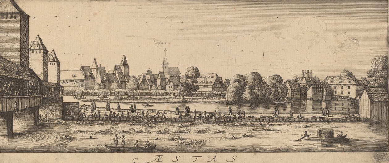 Sommar: Badplatsen, ca. 16281629. av Wenceslaus Hollar