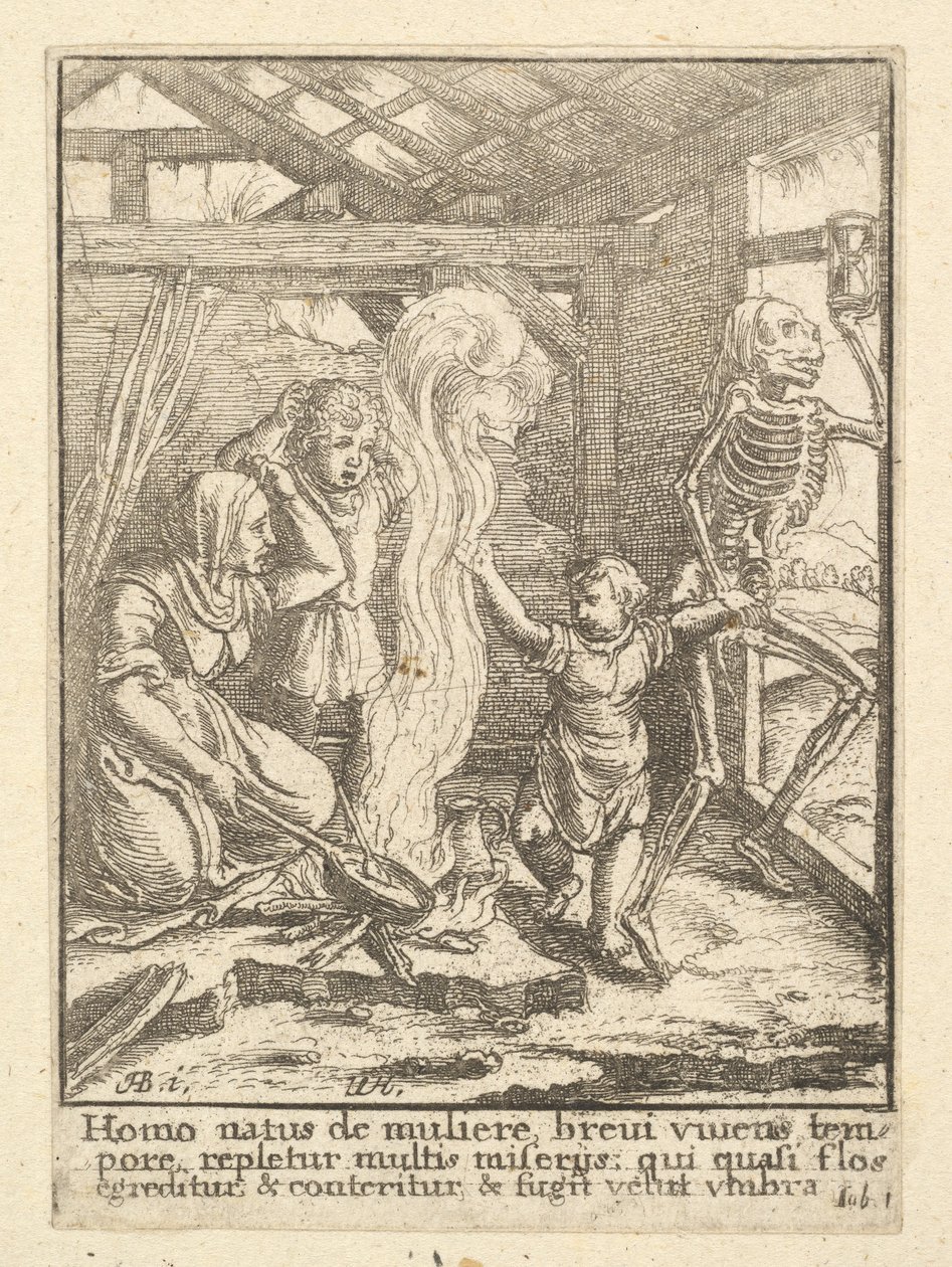 Barnet, från Dödsdansen, 1651. av Wenceslaus Hollar
