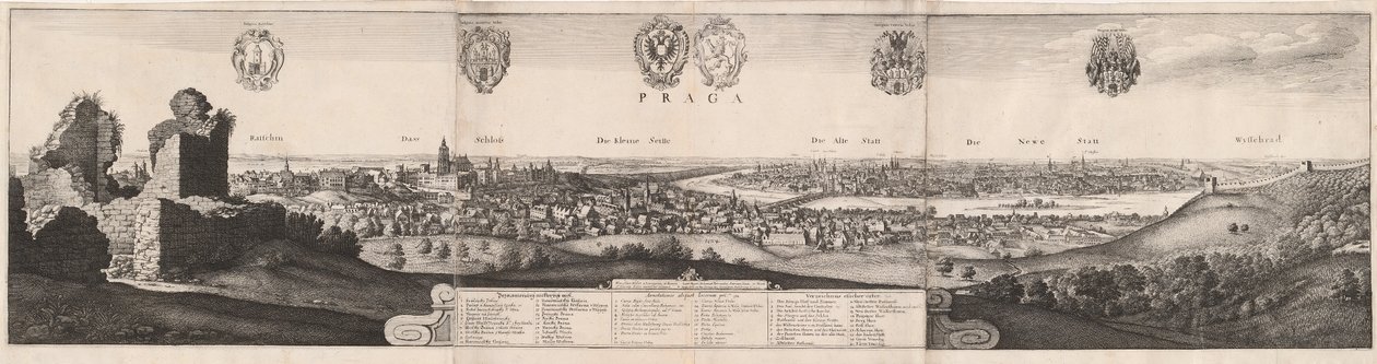 Den stora utsikten över Prag, 1649. av Wenceslaus Hollar