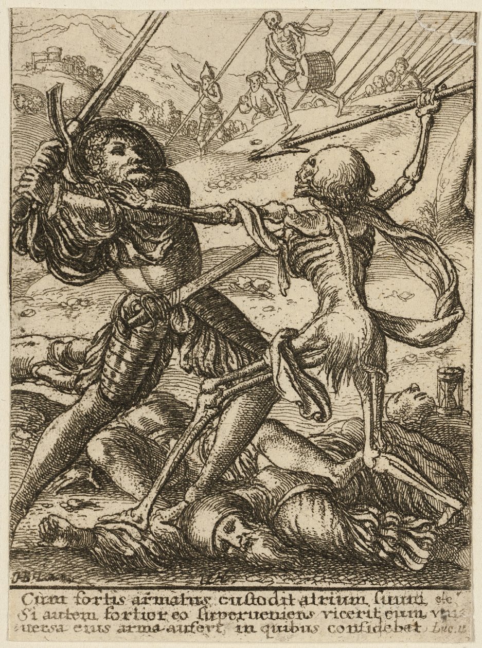 Riddaren och döden, från Dödsdansen av Wenceslaus Hollar