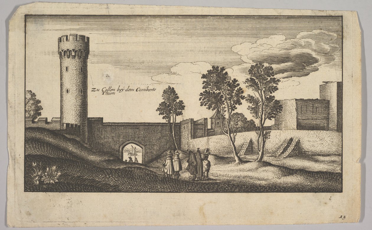 Kuniberttornet nära Köln kopia, 1625-77. av Wenceslaus Hollar