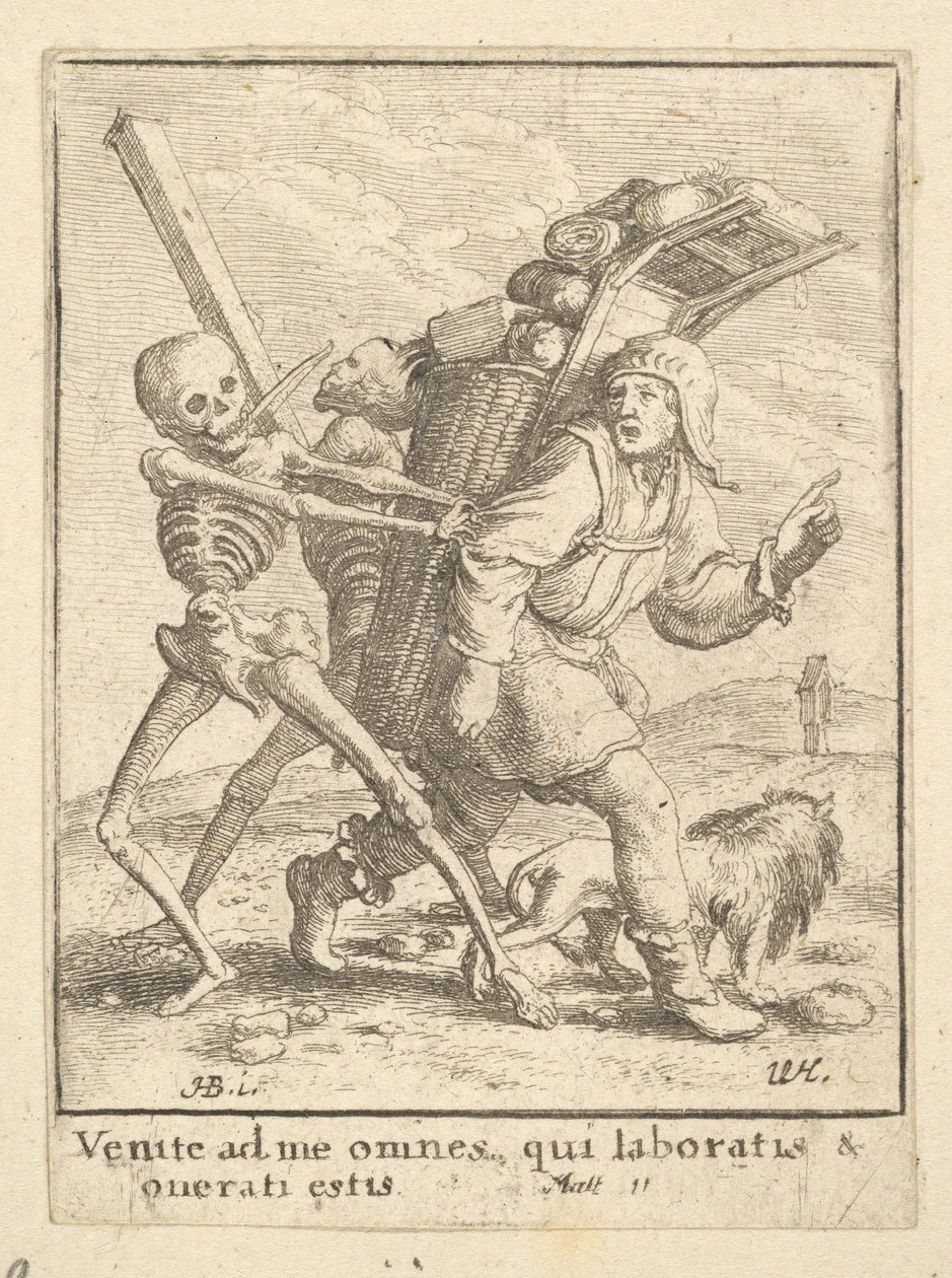 Pedlaren, från Dödsdansen, 1651. av Wenceslaus Hollar