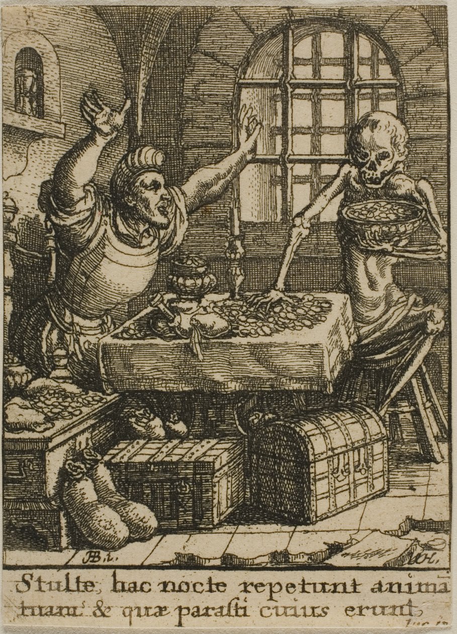 Den rike mannen och döden av Wenceslaus Hollar