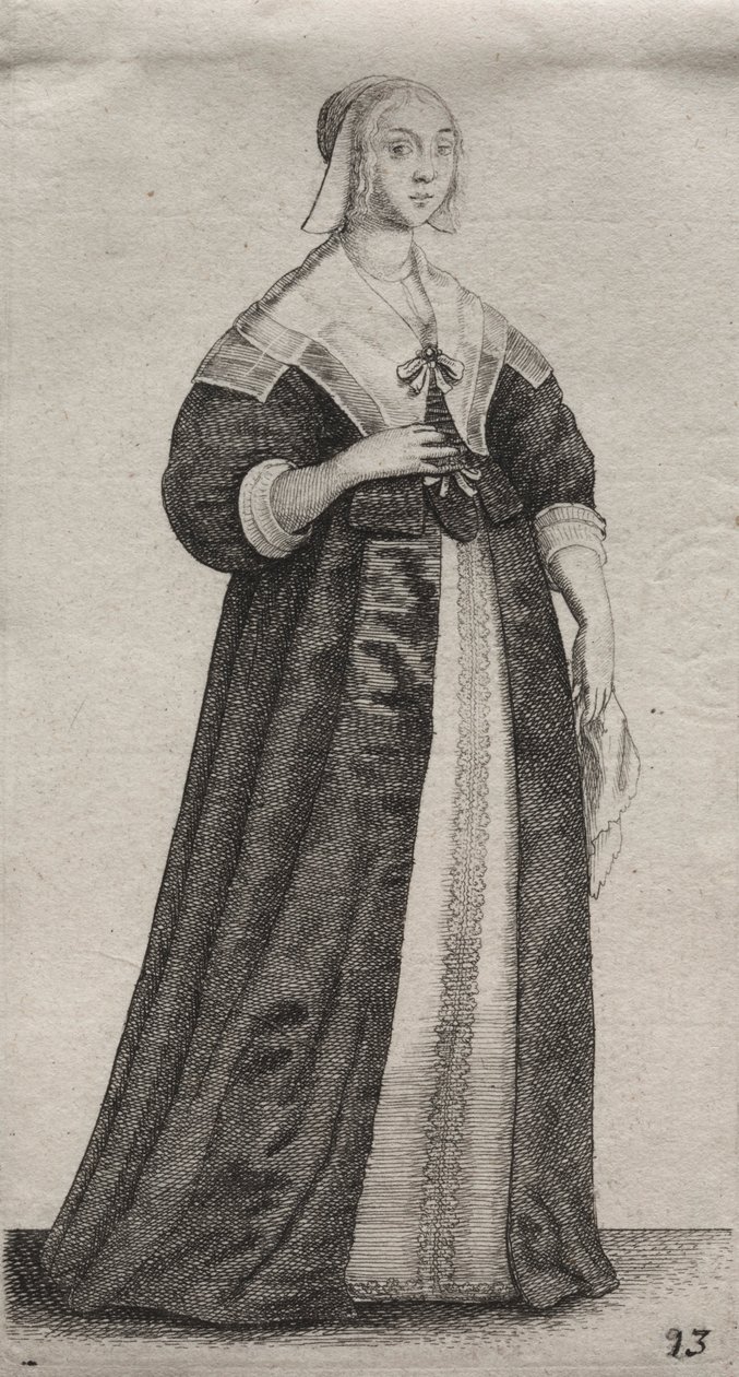 Engelska kvinnors flera vanor, från adeln till landets kvinnor..., 1639. av Wenceslaus Hollar
