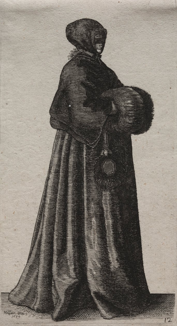 Engelska kvinnors flera vanor, från adeln till landets kvinnor..., 1639. av Wenceslaus Hollar