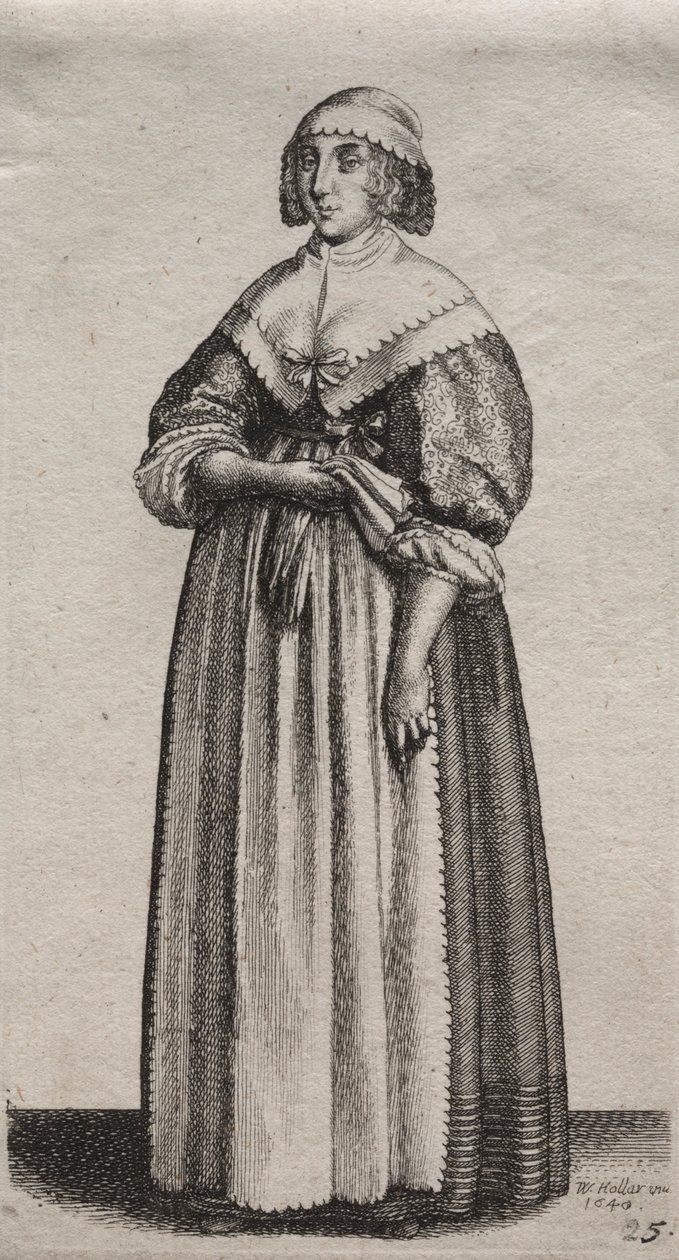 Engelska kvinnors flera vanor, från adeln till landets kvinnor..., 1640. av Wenceslaus Hollar
