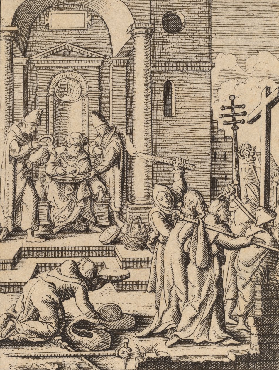 Tvätten av händerna. av Wenceslaus Hollar