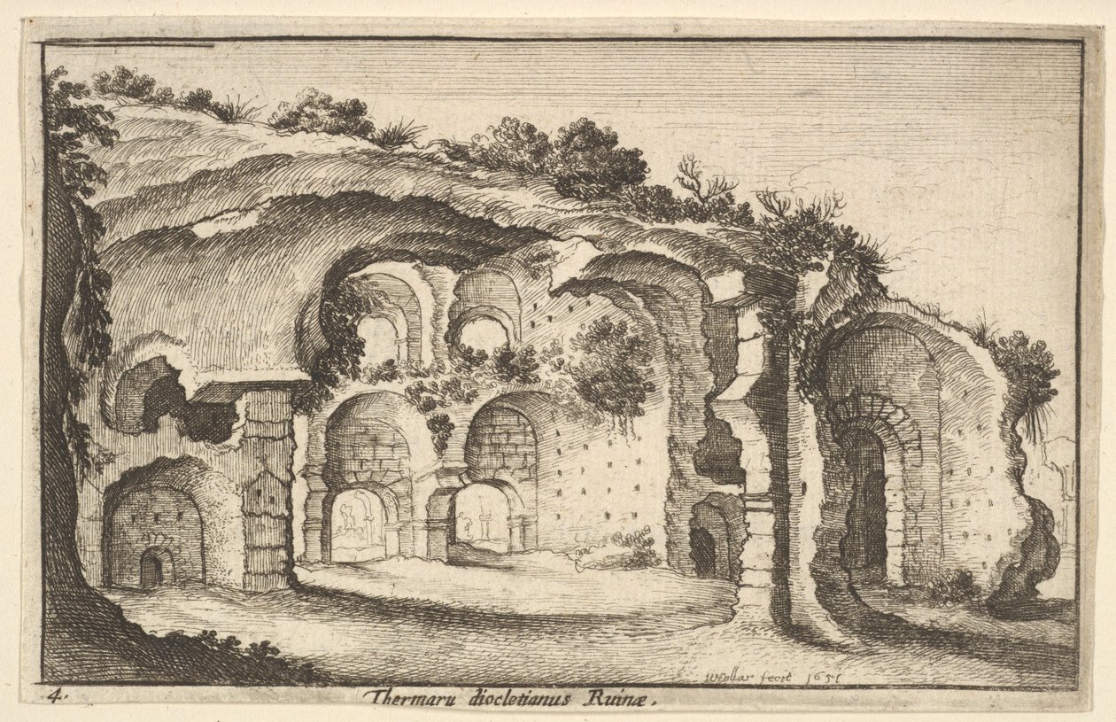 Thermaru of Diocletianus Ruina Baths of Diocletianus, 1651 av Wenceslaus Hollar