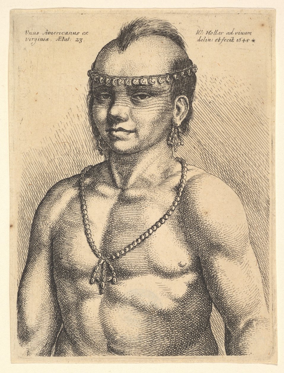 En amerikan från Virginia En amerikan från Virginia, 1645 av Wenceslaus Hollar