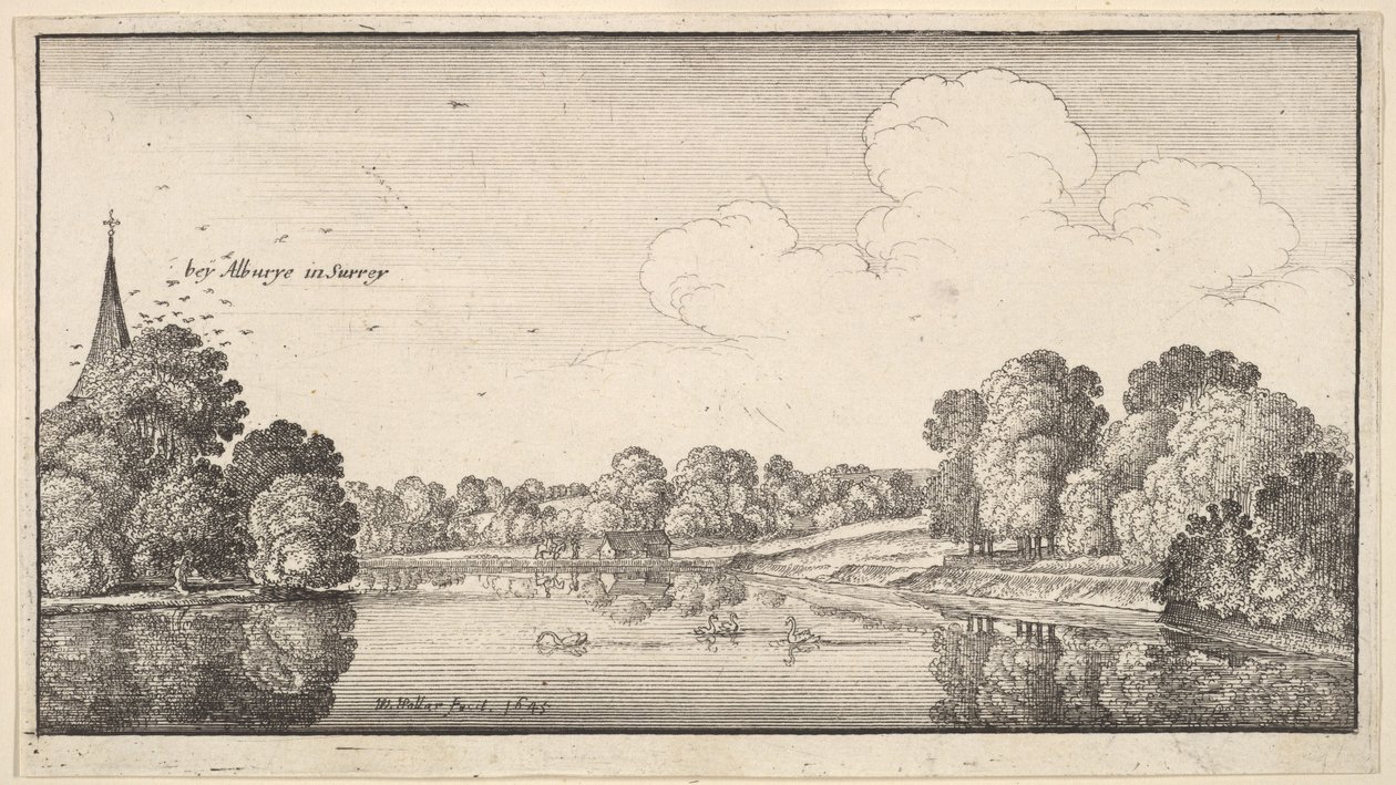 Utsikt nära Albury av Wenceslaus Hollar