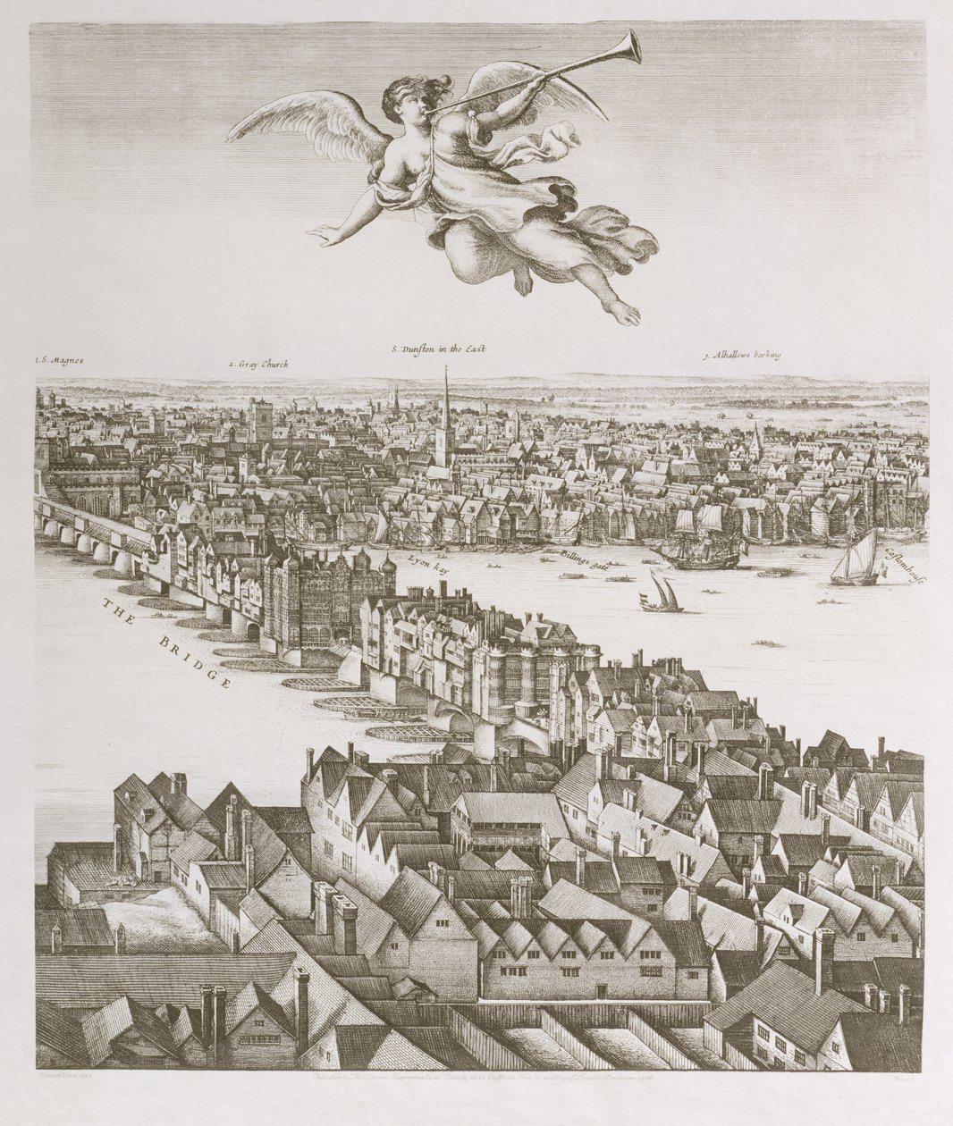 View of London, publicerad 1647 (faksimilkopia) (detalj) av Wenceslaus Hollar