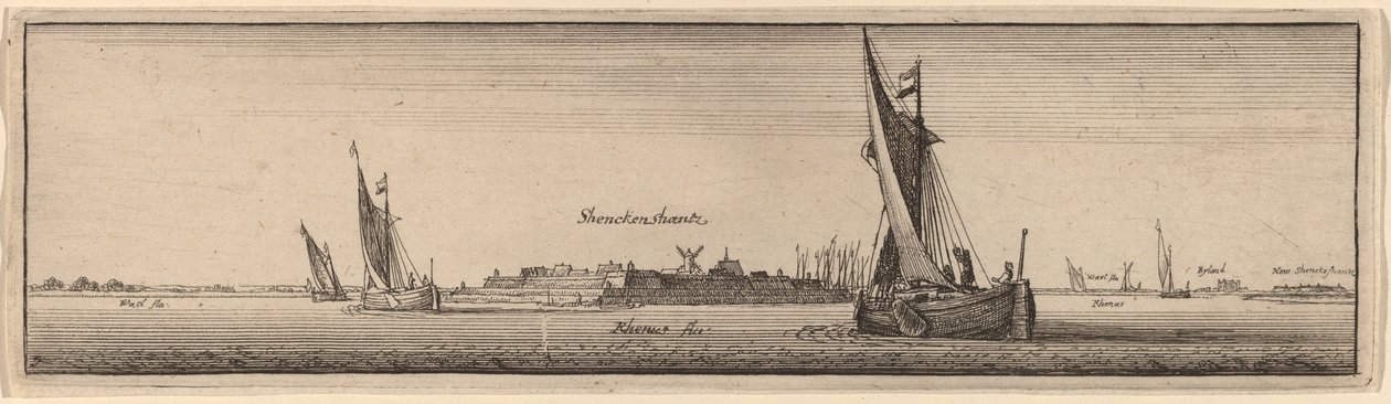 Utsikt över Shenckenschantz, 1647. av Wenceslaus Hollar