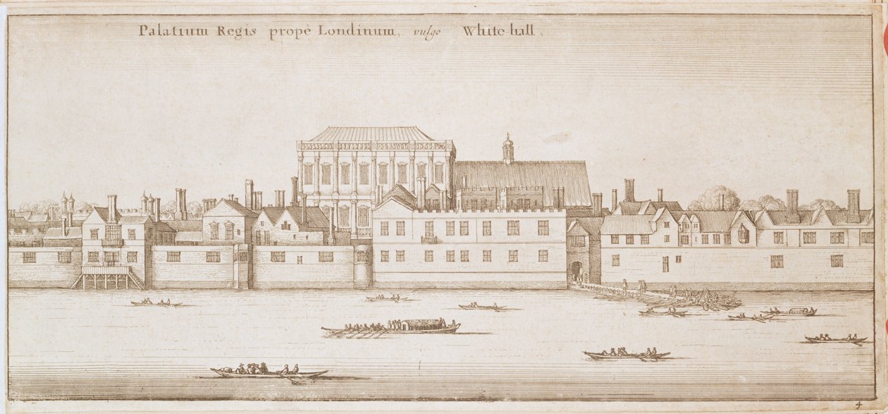 Vy över Whitehall, 1645 av Wenceslaus Hollar