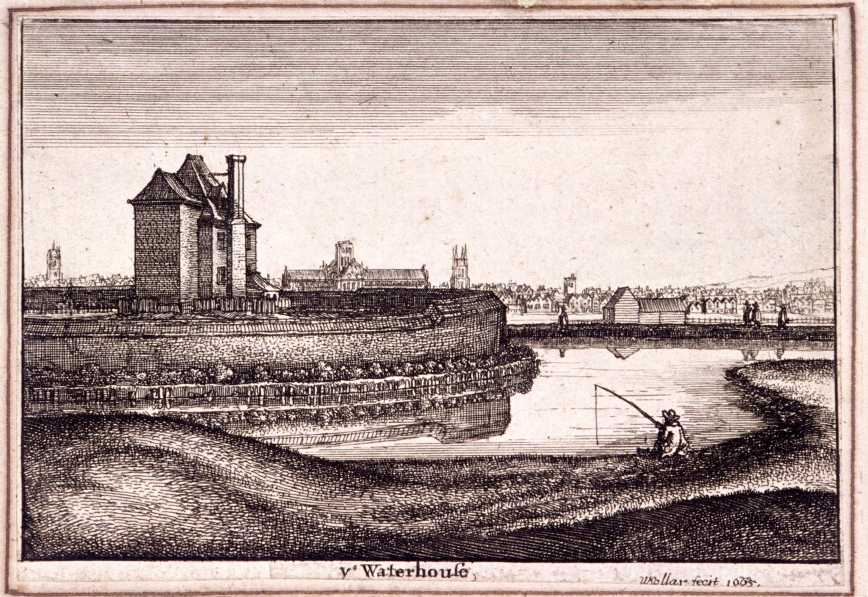 Utsikt över området runt New River Head, Finsbury, London, 1665 av Wenceslaus Hollar