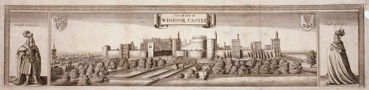 Utsikt över södra sidan av Windsor Castle, Berkshire, c1660 av Wenceslaus Hollar