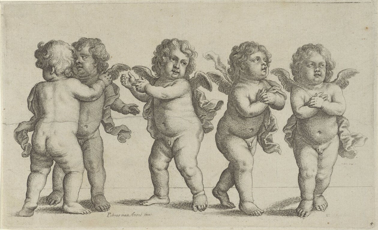 Fem keruber Paedopaegnion (serietitel) av Wenceslaus Hollar