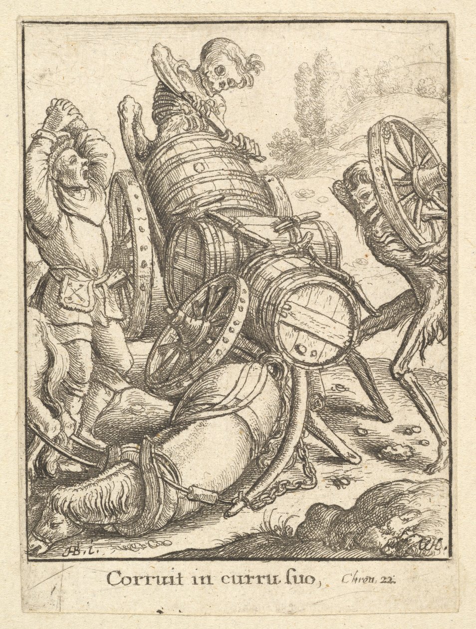 Waggoner, från Dödsdansen, 1651. av Wenceslaus Hollar