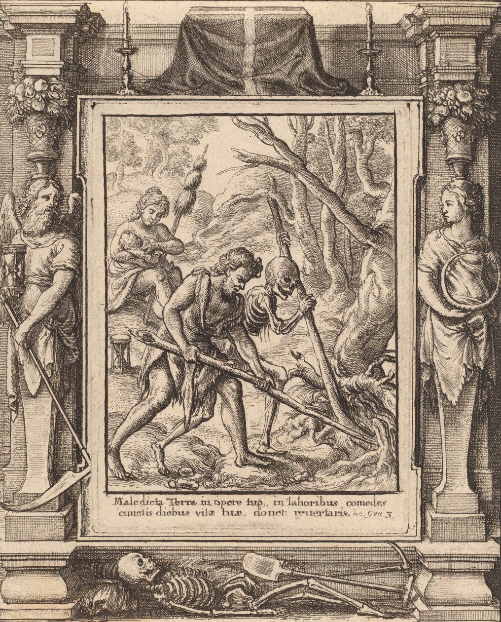 När Adam Delved, 1651. av Wenceslaus Hollar