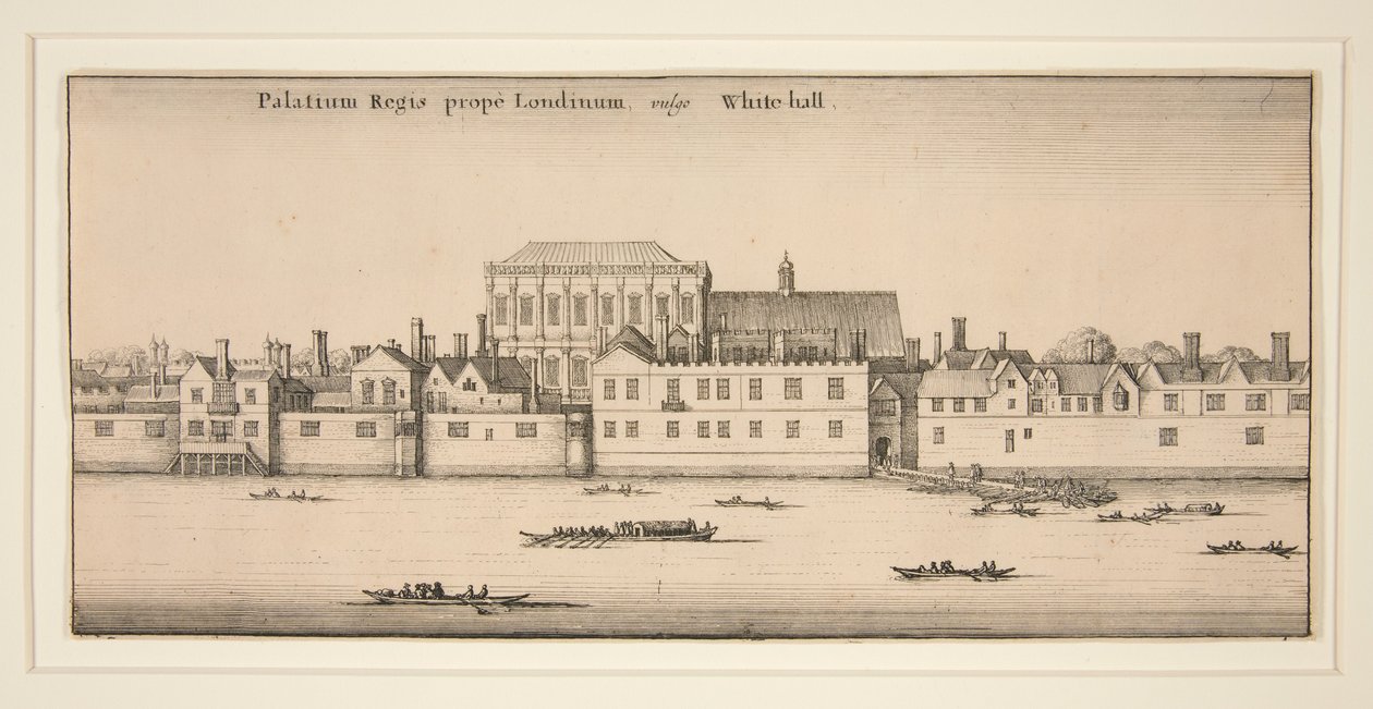 Whitehall sett från floden av Wenceslaus Hollar