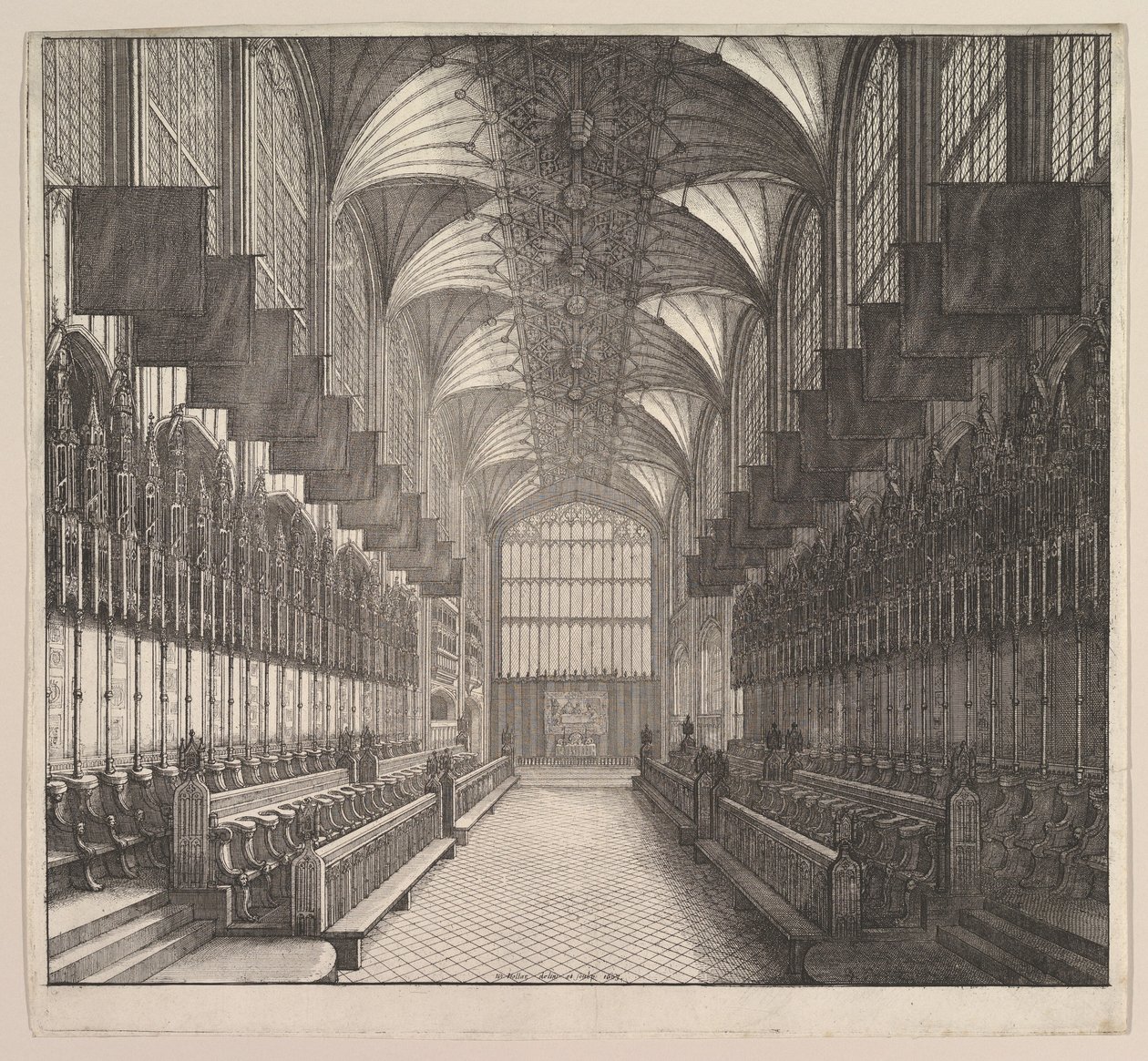 Windsor Castle, St. Georges Chapel, Choir, 1663. av Wenceslaus Hollar