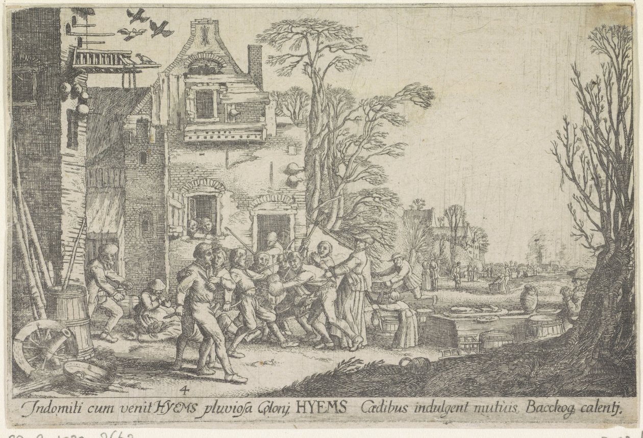 Vinter Hyems (titel på objekt) The Four Seasons (serietitel) av Wenceslaus Hollar