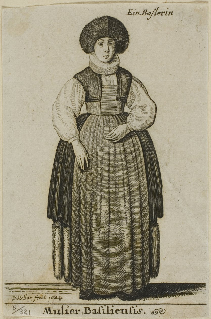 Kvinna från Basel av Wenceslaus Hollar