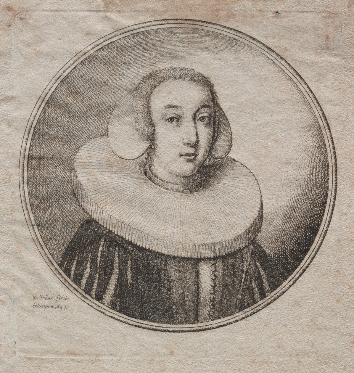 Kvinna med en Millstone Ruff, 1644. av Wenceslaus Hollar