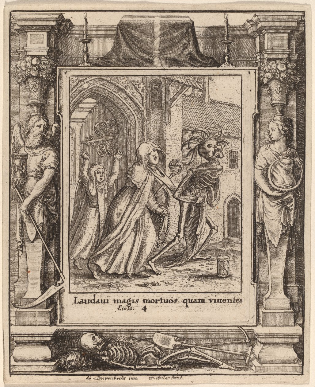 Abbedissa av Wenceslaus Hollar after Hans Holbein the Younger after Abraham van Diepenbeeck