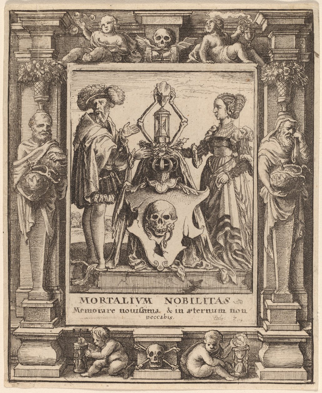 Dödens vapen av Wenceslaus Hollar after Hans Holbein the Younger after Abraham van Diepenbeeck