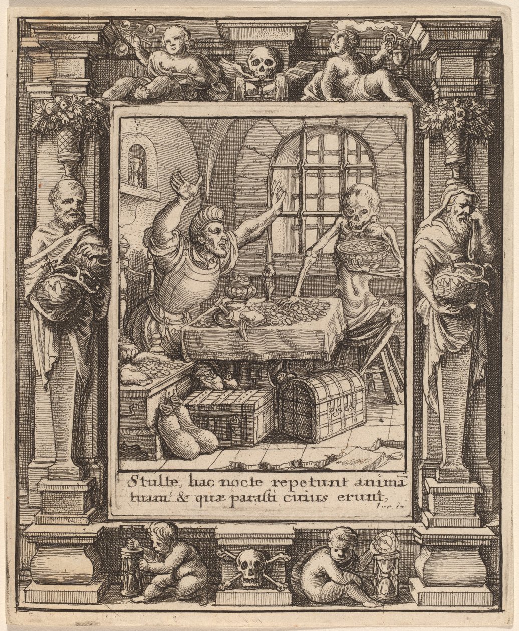 Girigbuk av Wenceslaus Hollar after Hans Holbein the Younger after Abraham van Diepenbeeck