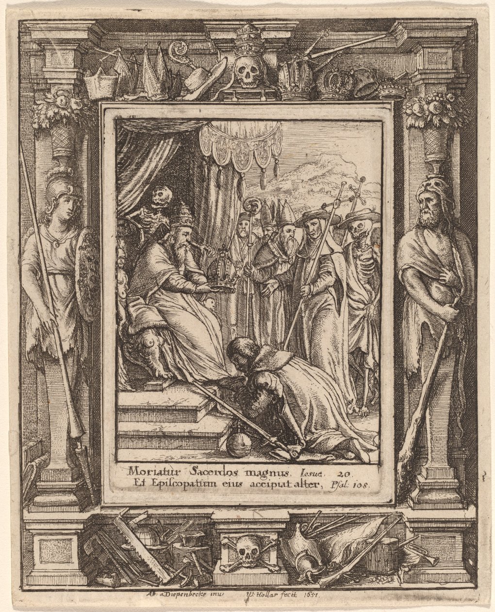 Påven av Wenceslaus Hollar after Hans Holbein the Younger after Abraham van Diepenbeeck