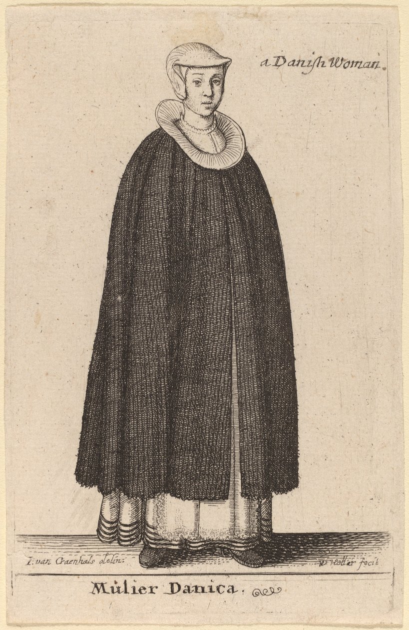 En dansk kvinna av Wenceslaus Hollar after Hendrik J. van Craenhals