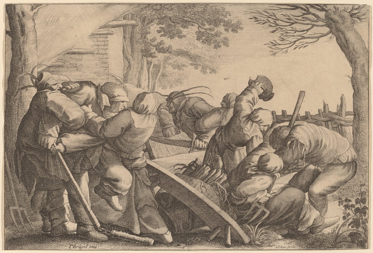 Bondebråk av Wenceslaus Hollar after Pieter Bruegel the Elder